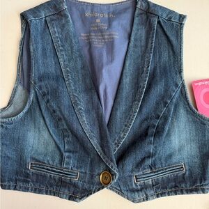 💙💛XHILARATION Indigo Denim Cropped Vest NWT